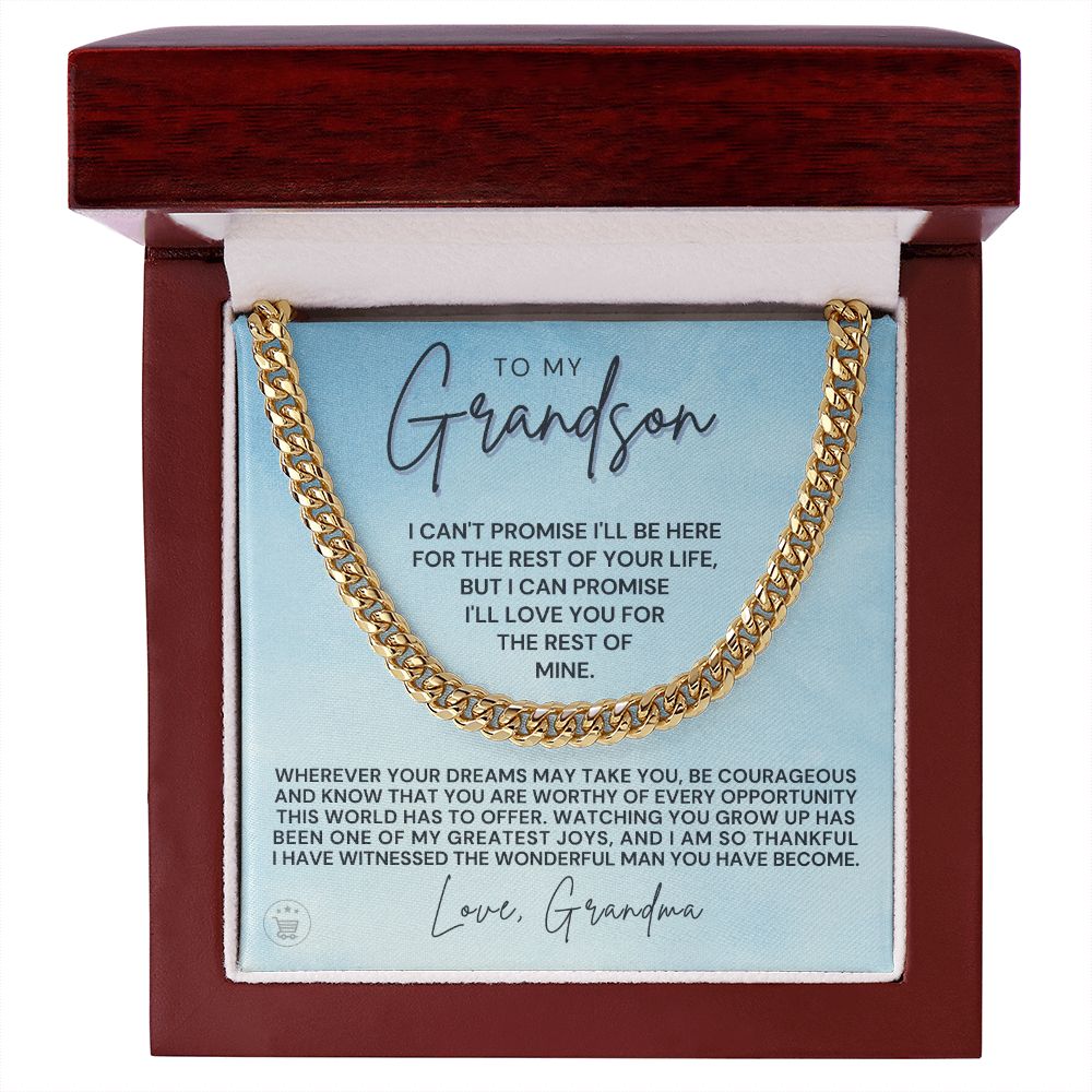 Grandson Gift from Grandma | Greatest Joys Cuban Link Chain 0603T10