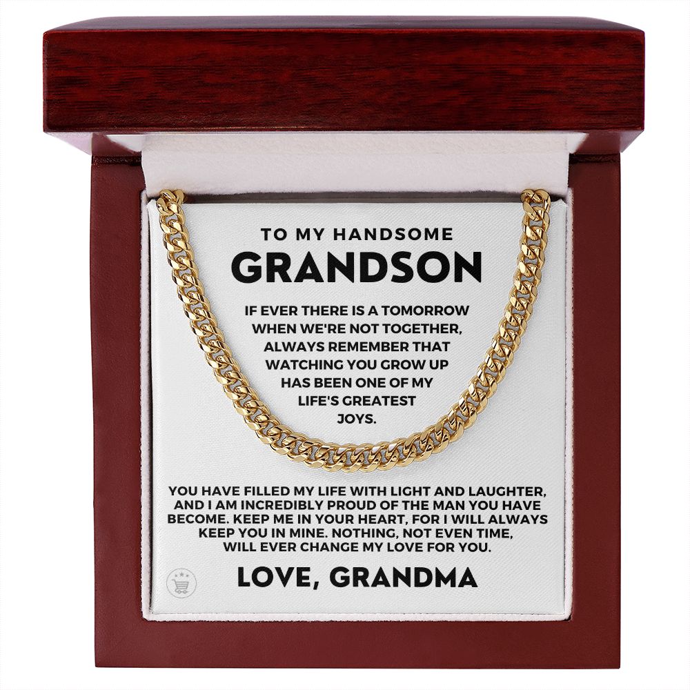 Grandson Gift from Grandma | In Your Heart Cuban Link Chain 0617T2