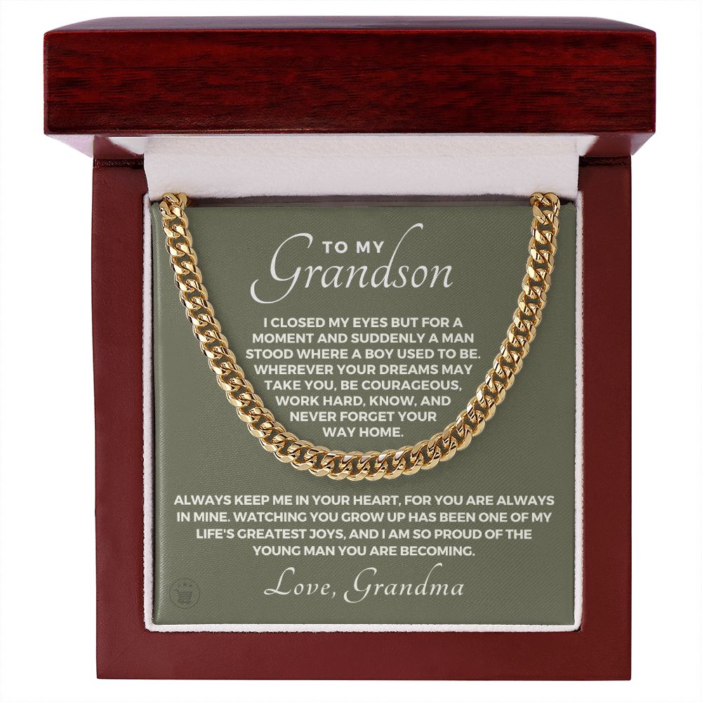 Grandson Gift from Grandma | Your Way Home Cuban Link Chain 0613T8