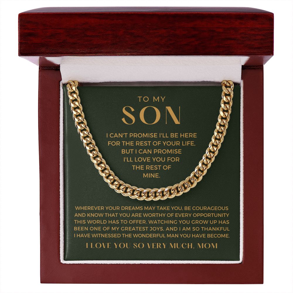 Gift for Adult Son From Mom | Greatest Joys Cuban Link Chain 0595T21