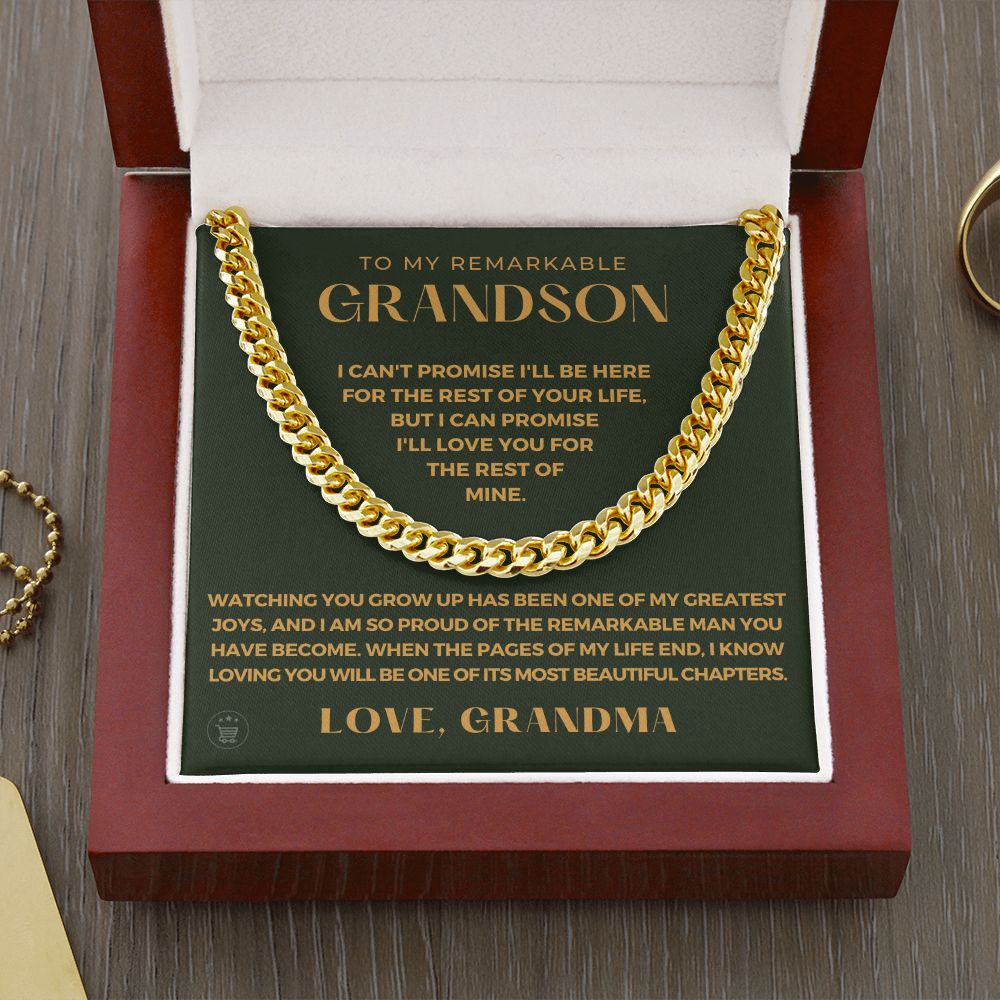 Grandson Gift from Grandma | Greatest Joys Cuban Link Chain 0616T13