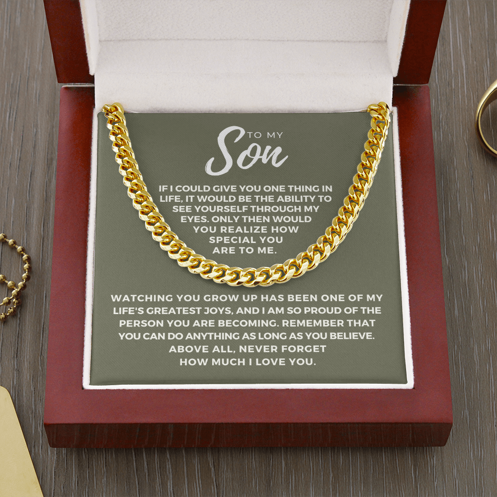 Gift for Adult Son From Mom | Special Cuban Link Chain 0593T8