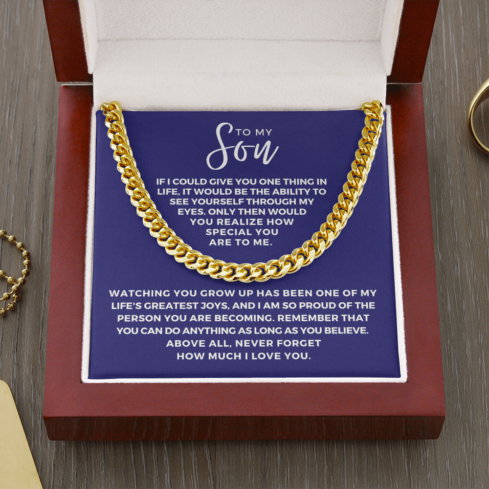 Gift for Adult Son From Mom | Special Cuban Link Chain 0593T6