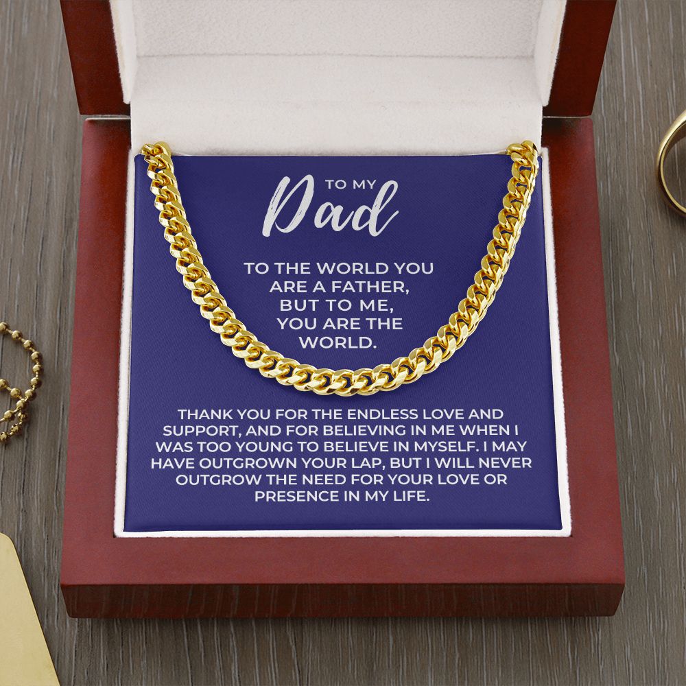 Gift For Dad | My World Cuban Link Chain 0664T5