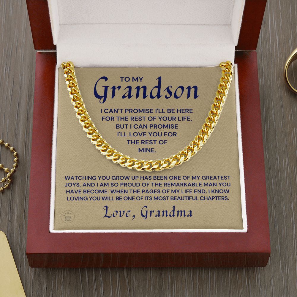 Grandson Gift from Grandma | Greatest Joys Cuban Link Chain 0616T9
