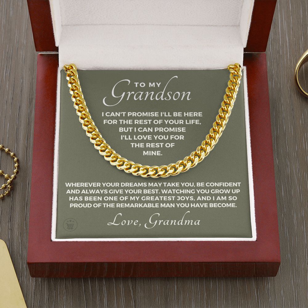 Grandson Gift from Grandma | So Proud Cuban Link Chain 0615T8