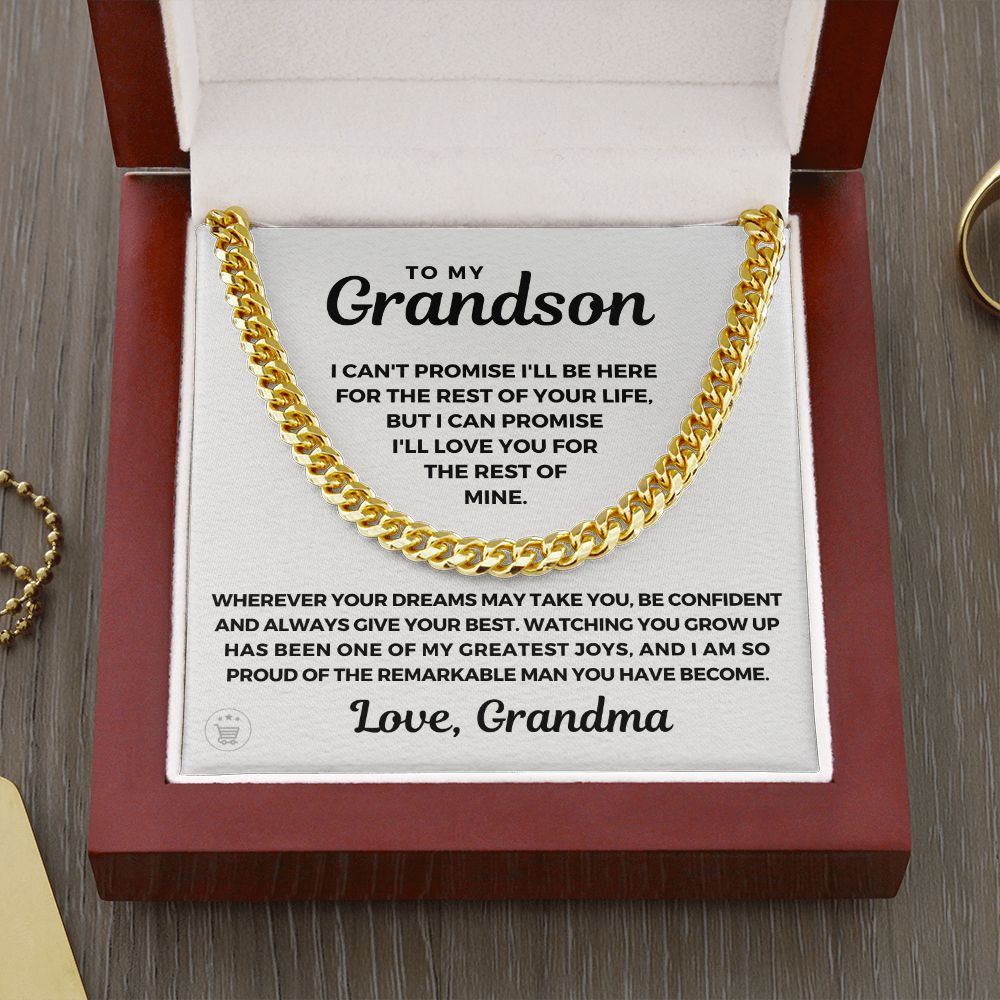 Grandson Gift from Grandma | So Proud Cuban Link Chain 0615T1