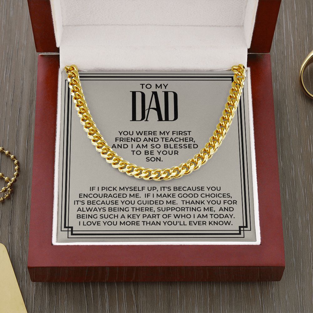 Gift For Dad From Son | Because Of You Cuban Link Chain 0330T10