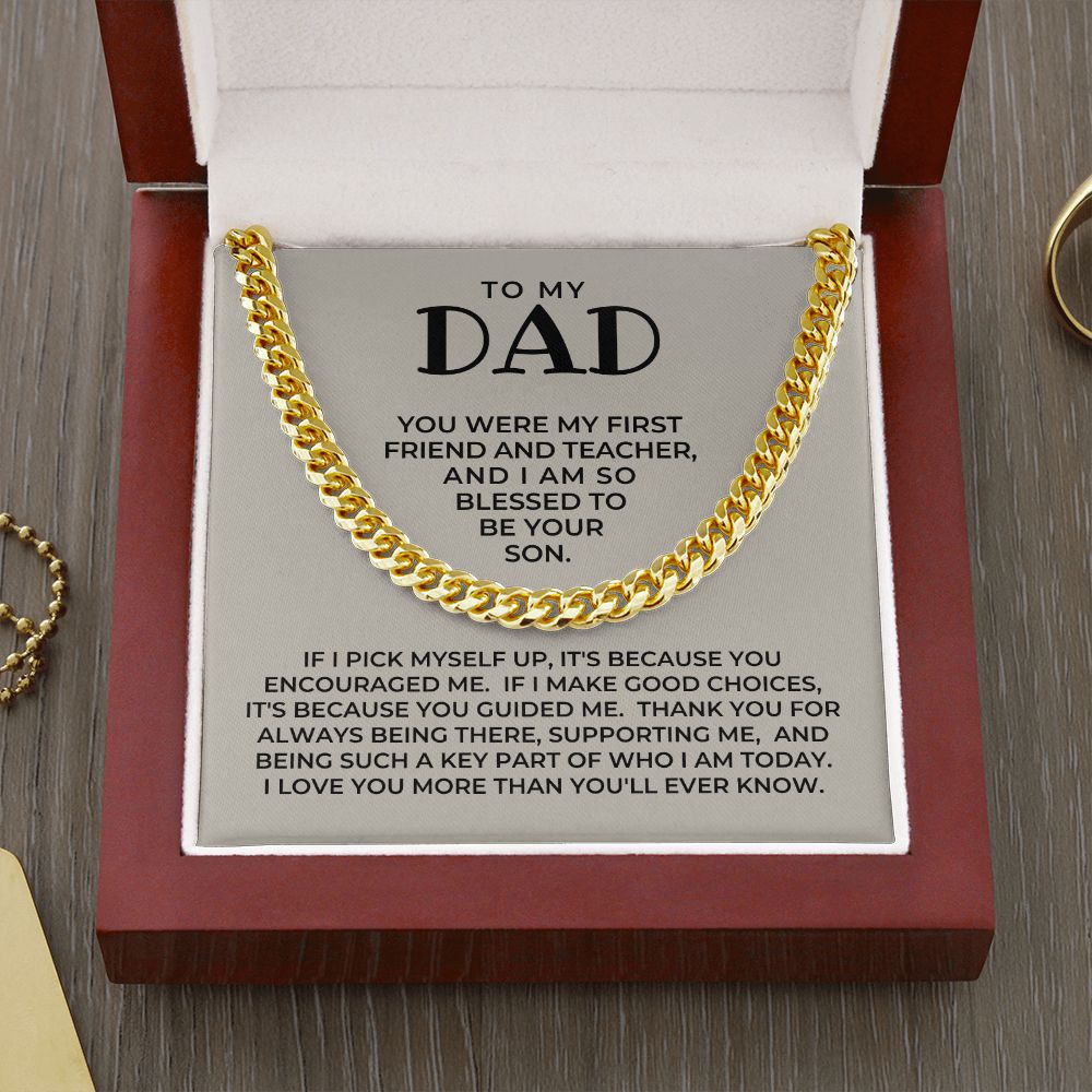 Gift For Dad From Son | Because Of You Cuban Link Chain 0330T4
