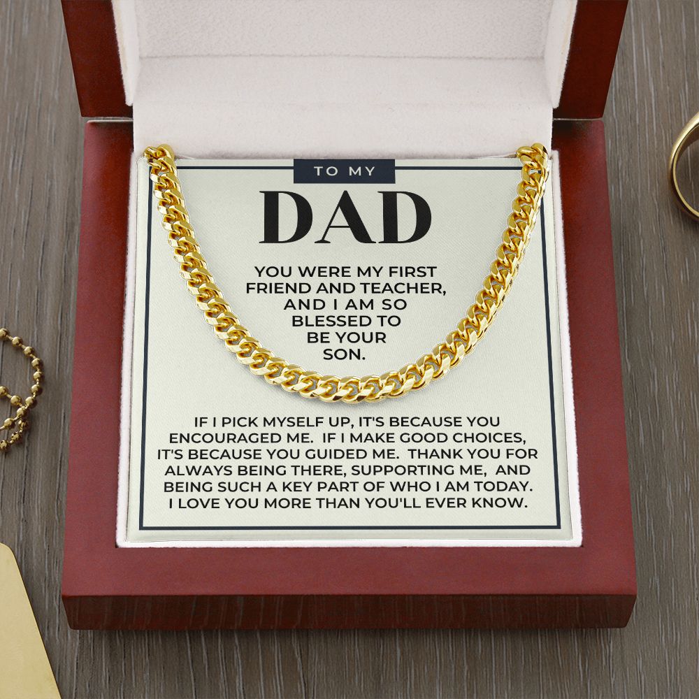 Gift For Dad From Son | Because Of You Cuban Link Chain 0330T11