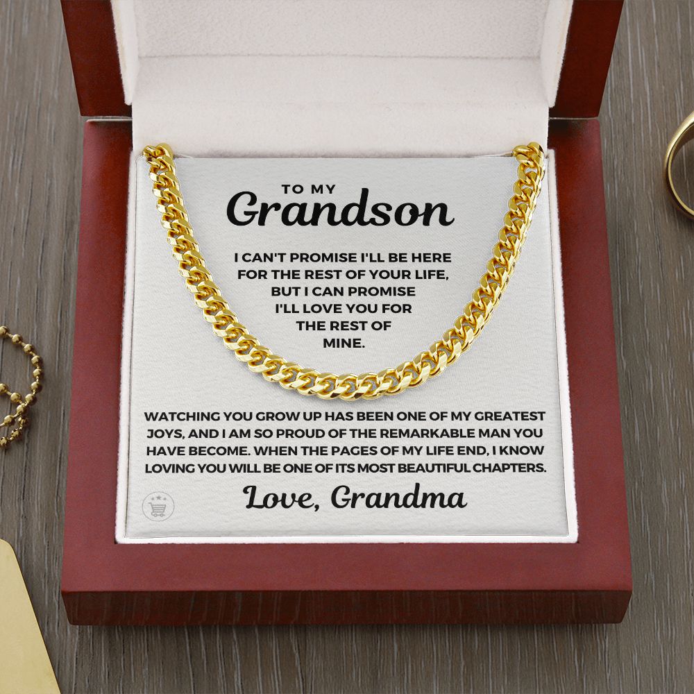 Grandson Gift from Grandma | Greatest Joys Cuban Link Chain 0616T1