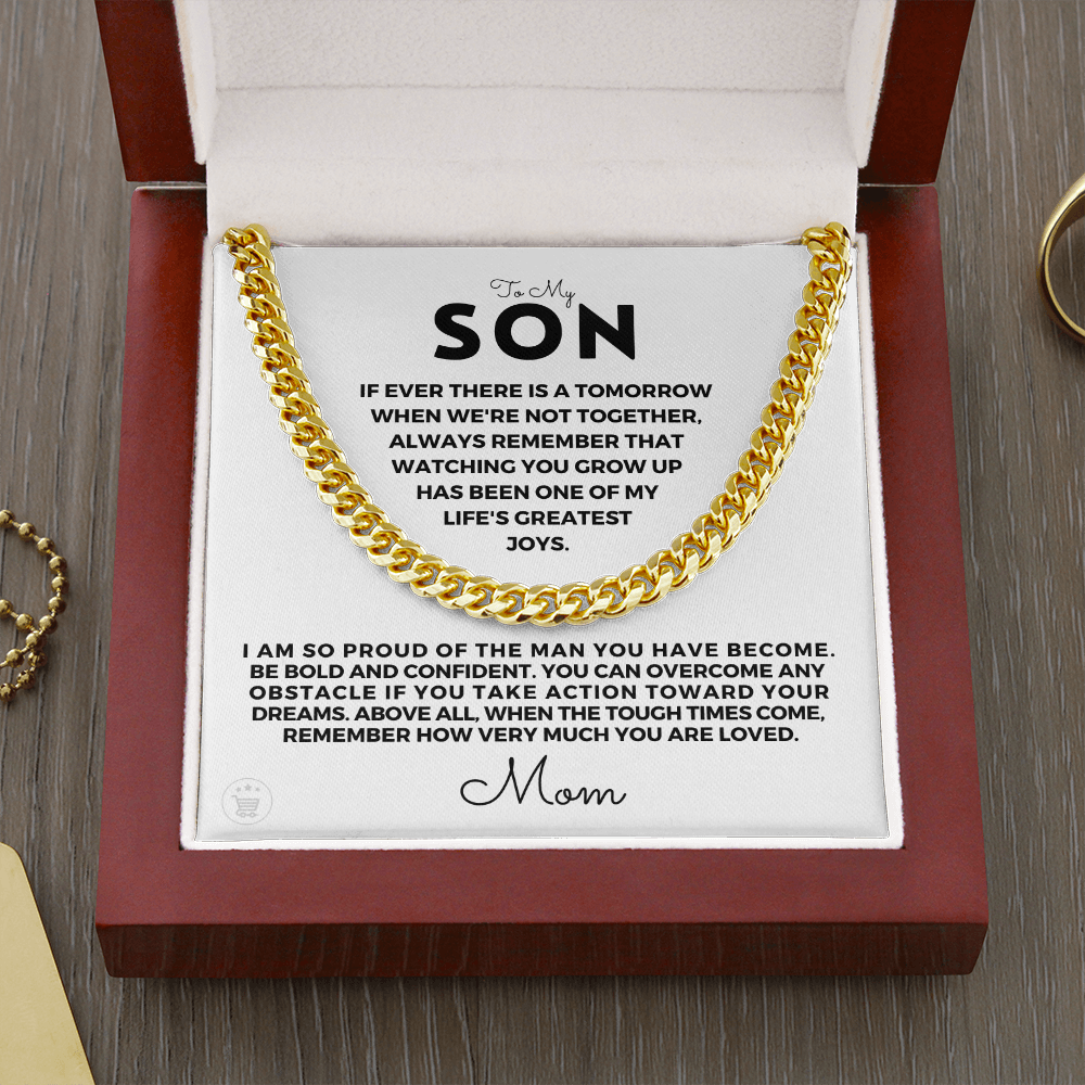 Gift for Adult Son From Mom | So Proud Cuban Link Chain 0594T3