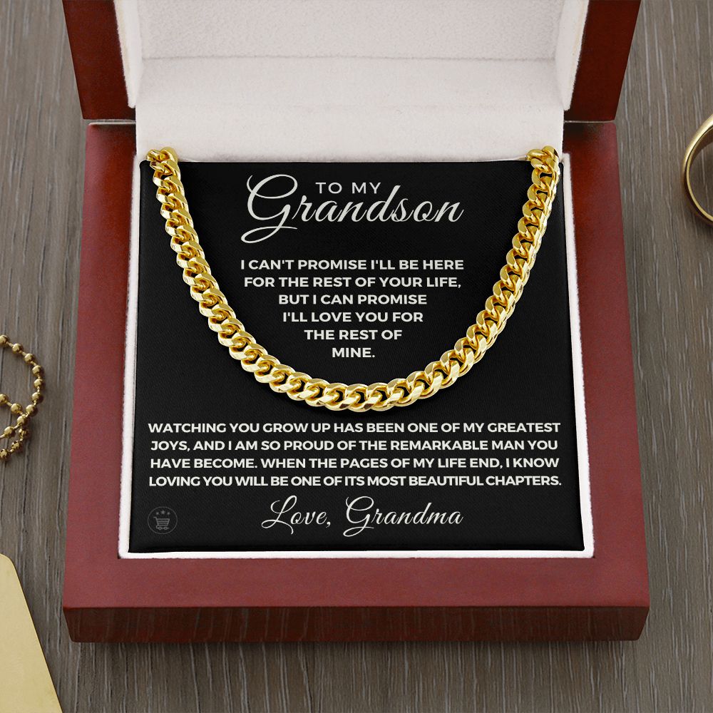 Grandson Gift from Grandma | Greatest Joys Cuban Link Chain 0616T5