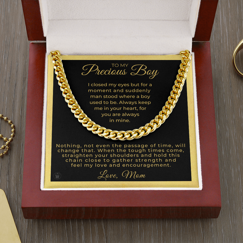 Gift for Adult Son From Mom | In Your Heart Cuban Link Chain 0596T12
