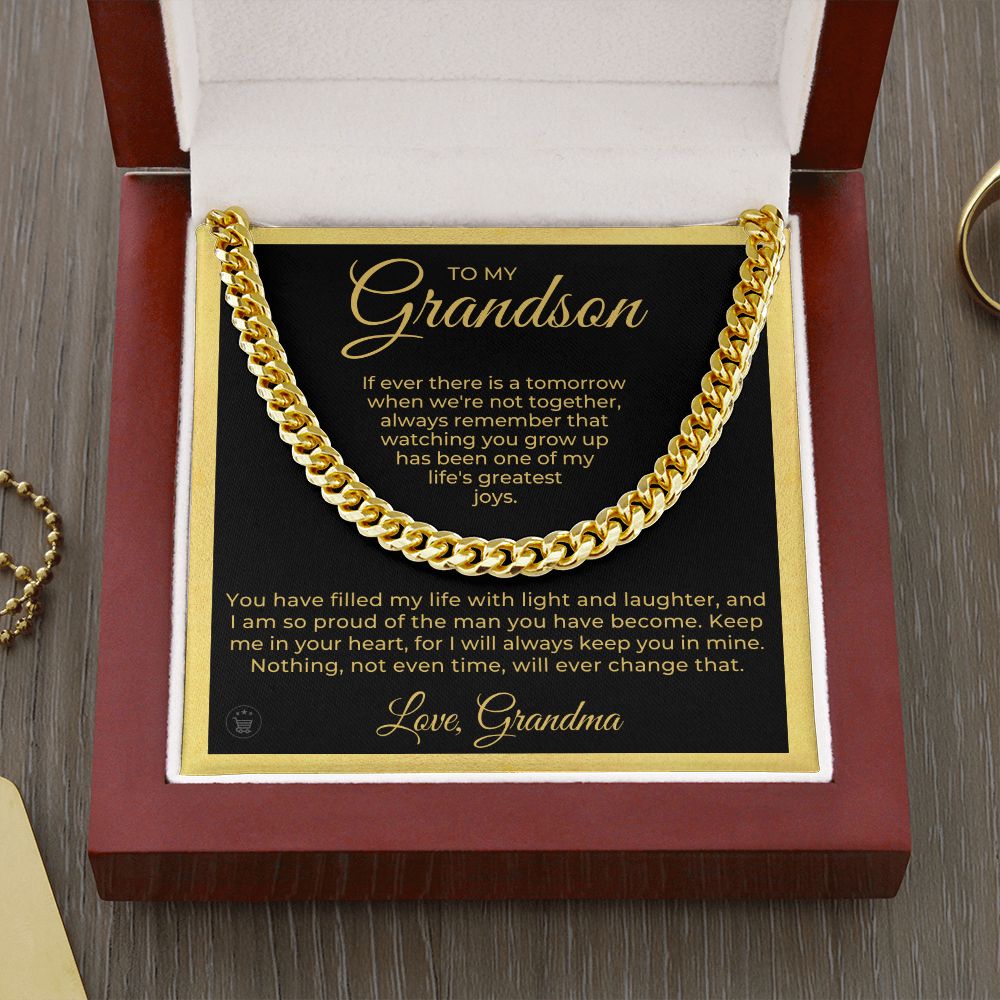 Grandson Gift from Grandma | In Your Heart Cuban Link Chain 0618T11