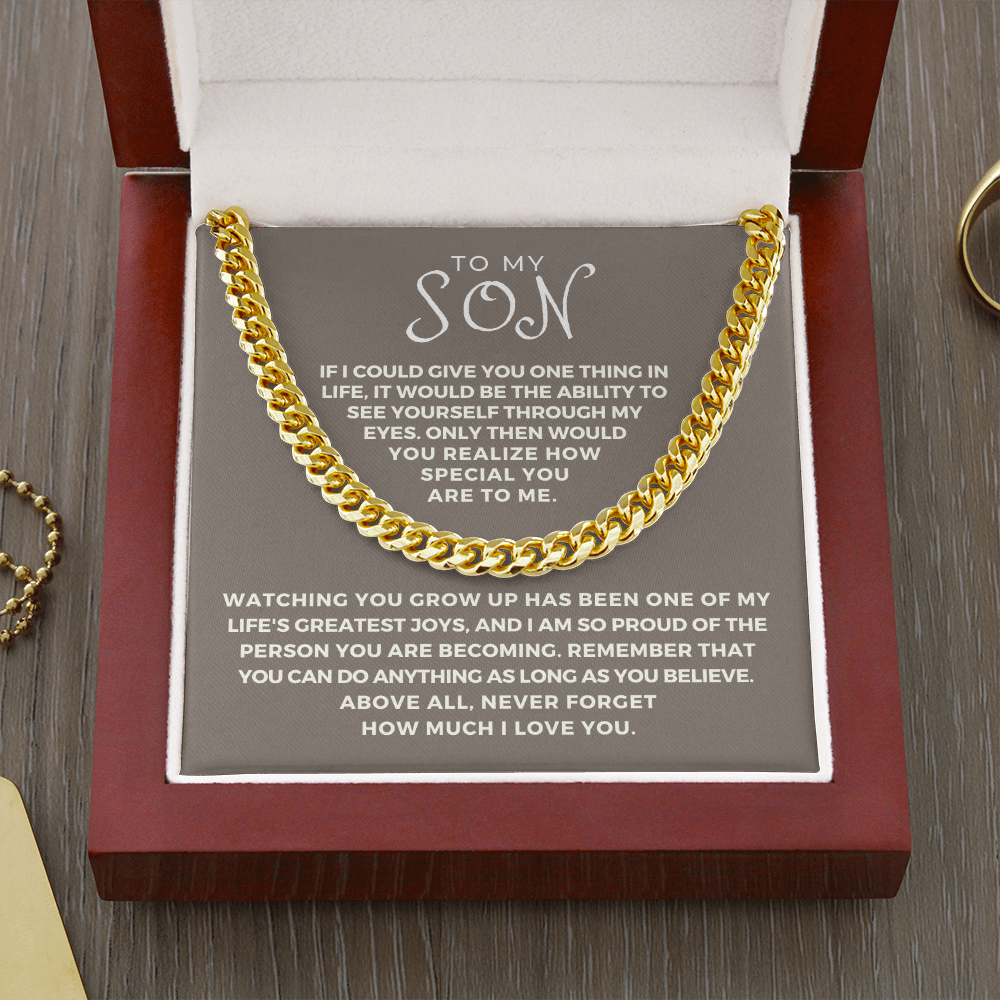 Gift for Adult Son From Mom | Special Cuban Link Chain 0593T7