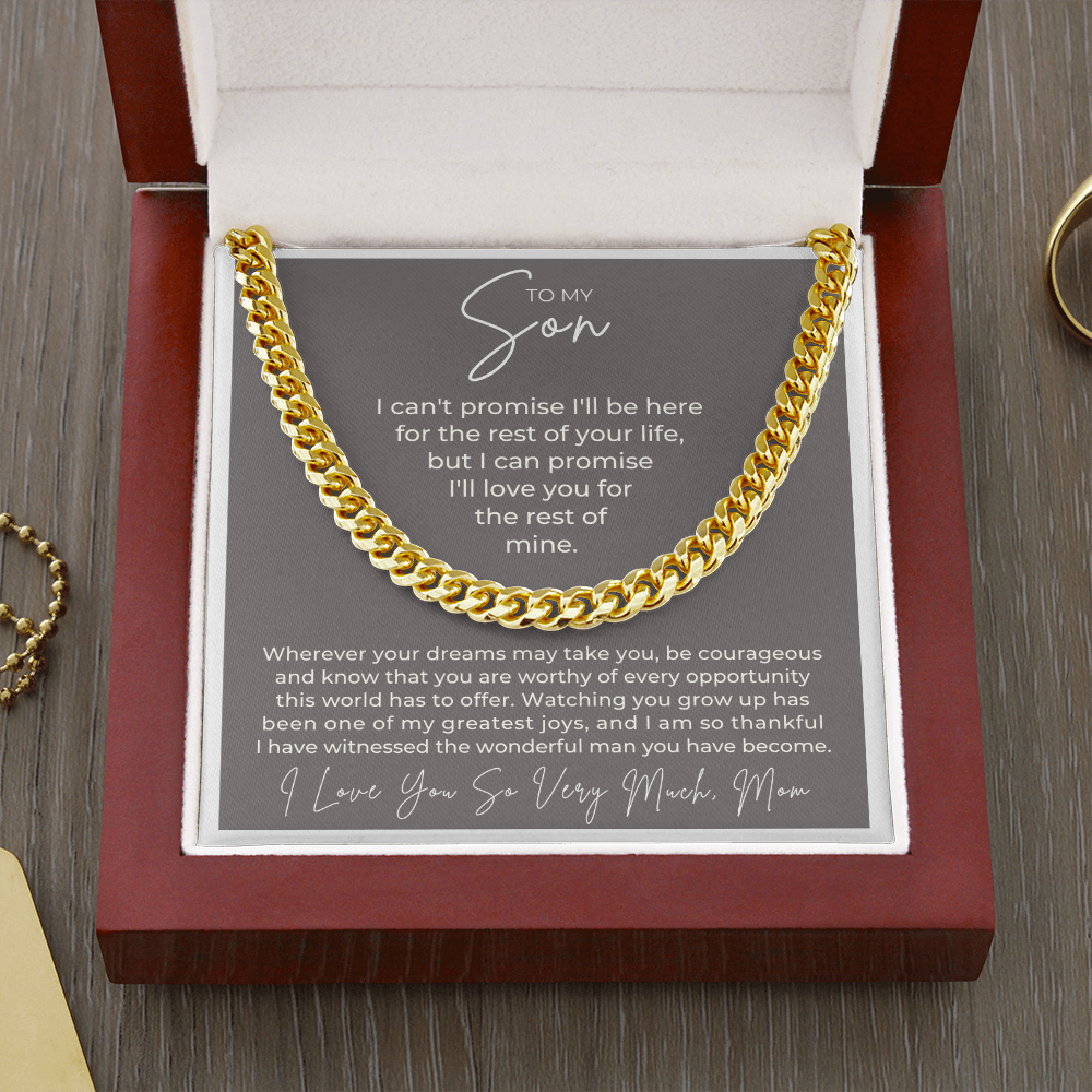 Gift for Adult Son From Mom | Greatest Joys Cuban Link Chain 0595T13