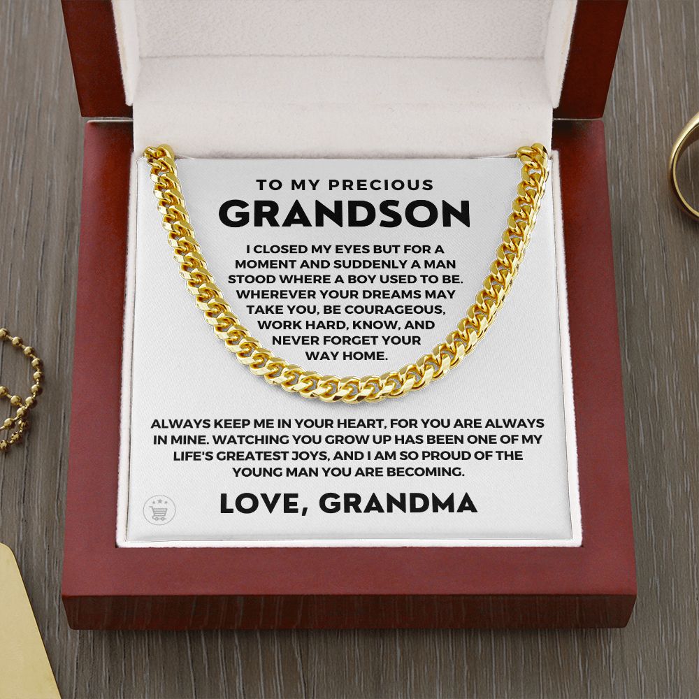 Grandson Gift from Grandma | Your Way Home Cuban Link Chain 0613T2