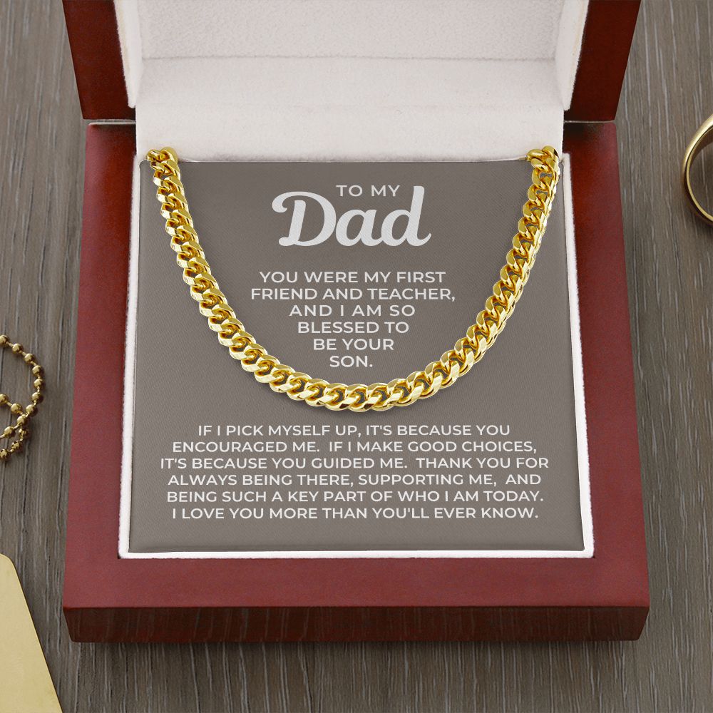 Gift For Dad From Son | Because Of You Cuban Link Chain 0330T6