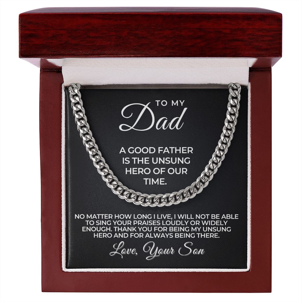 Gift For Dad | My Hero Cuban Link Chain 0663T4