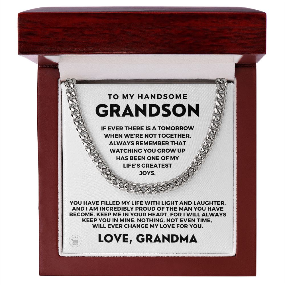 Grandson Gift from Grandma | In Your Heart Cuban Link Chain 0617T2