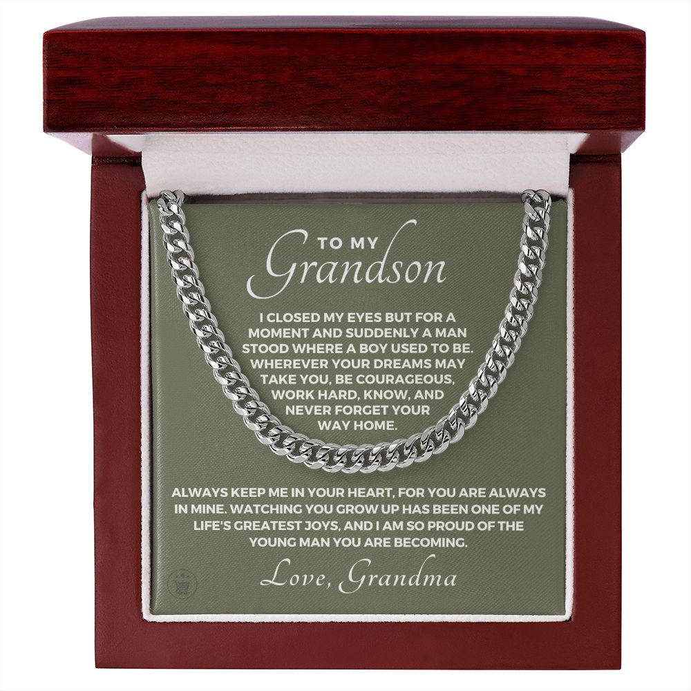 Grandson Gift from Grandma | Your Way Home Cuban Link Chain 0613T8