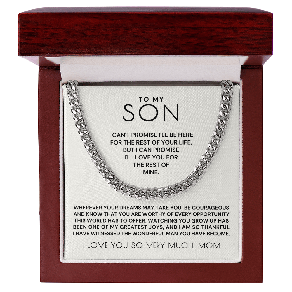 Gift for Adult Son From Mom | Greatest Joys Cuban Link Chain 0595T16