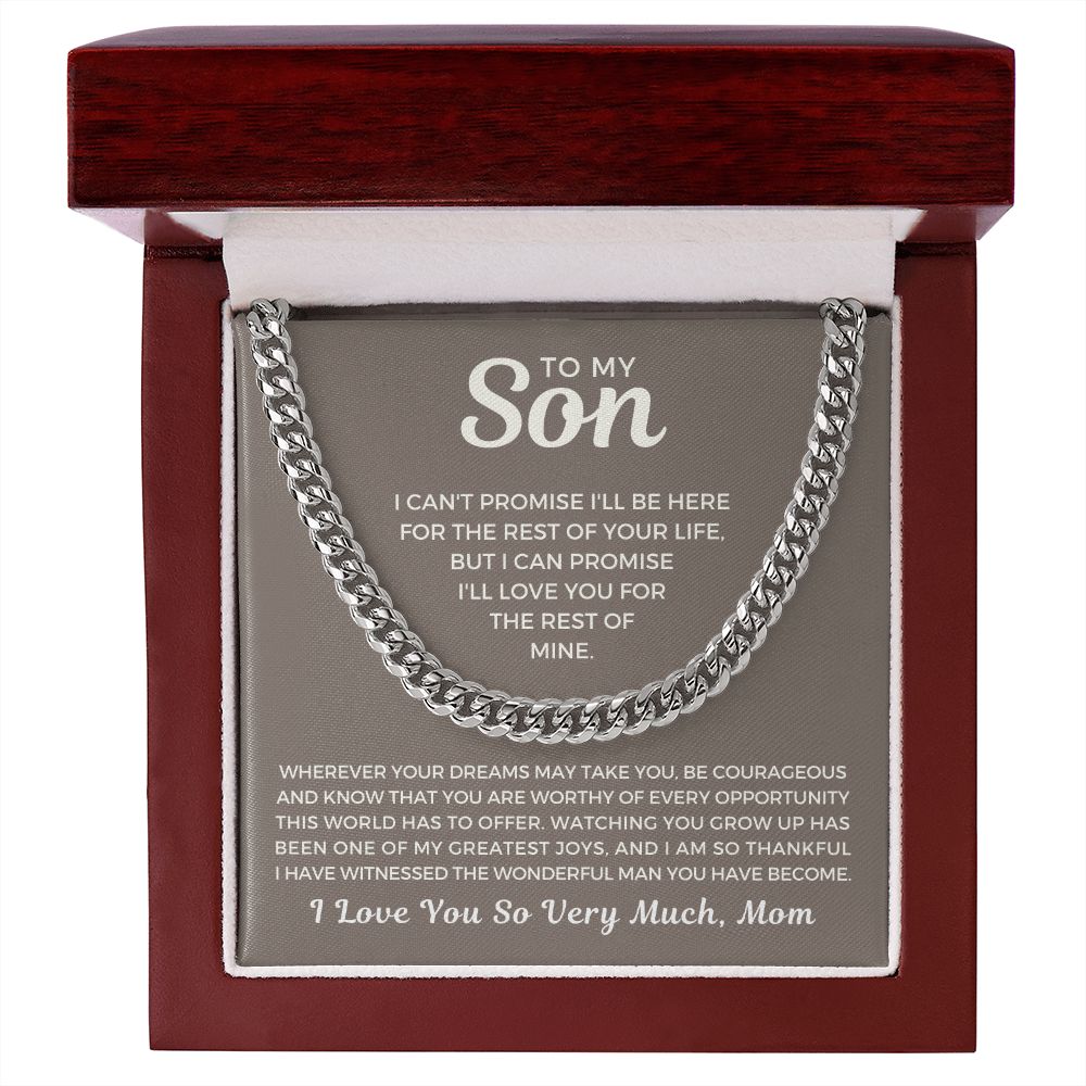 Gift for Adult Son From Mom | Greatest Joys Cuban Link Chain 0595T17