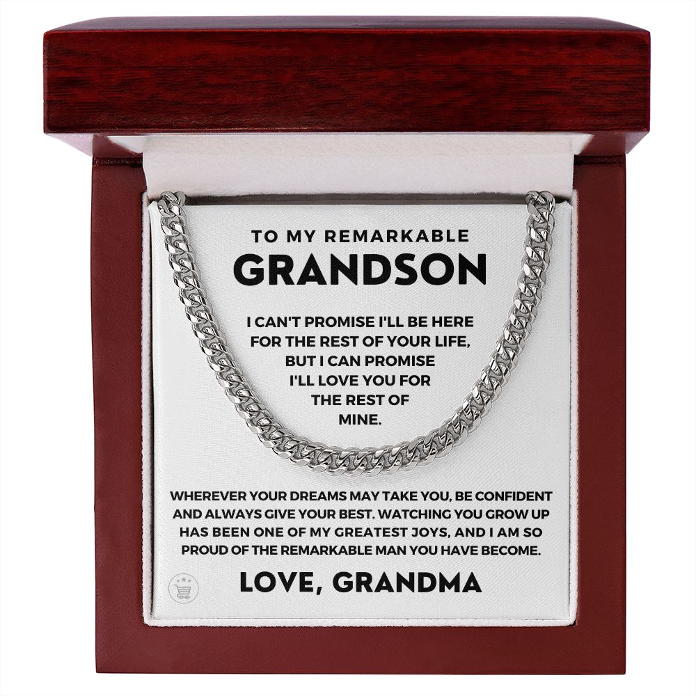 Grandson Gift from Grandma | So Proud Cuban Link Chain 0615T2