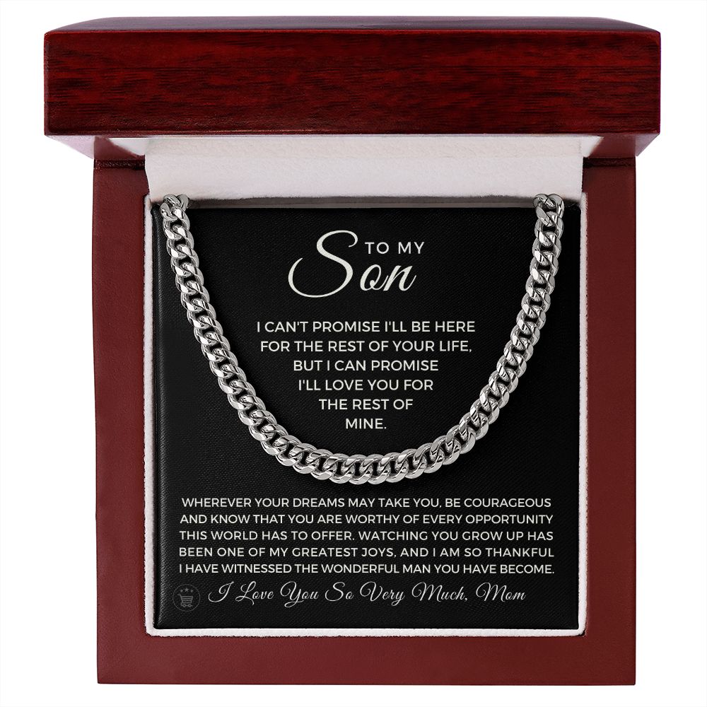 Gift for Adult Son From Mom | Greatest Joys Cuban Link Chain 0595T18