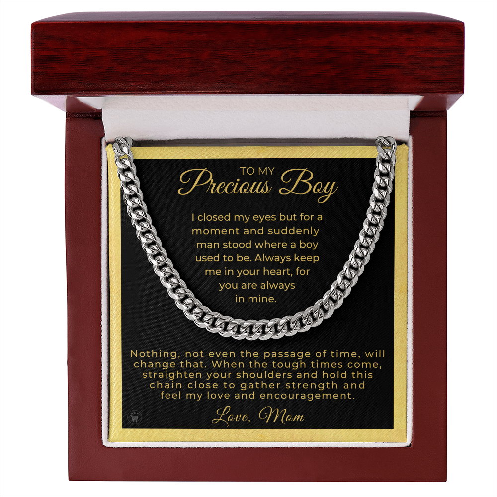 Gift for Adult Son From Mom | In Your Heart Cuban Link Chain 0596T12