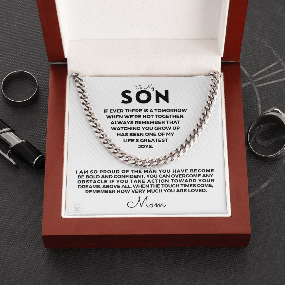 Gift for Adult Son From Mom | So Proud Cuban Link Chain 0594T3