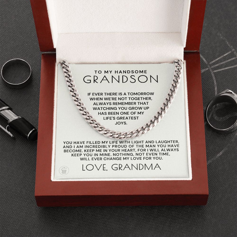 Grandson Gift from Grandma | In Your Heart Cuban Link Chain 0617T3
