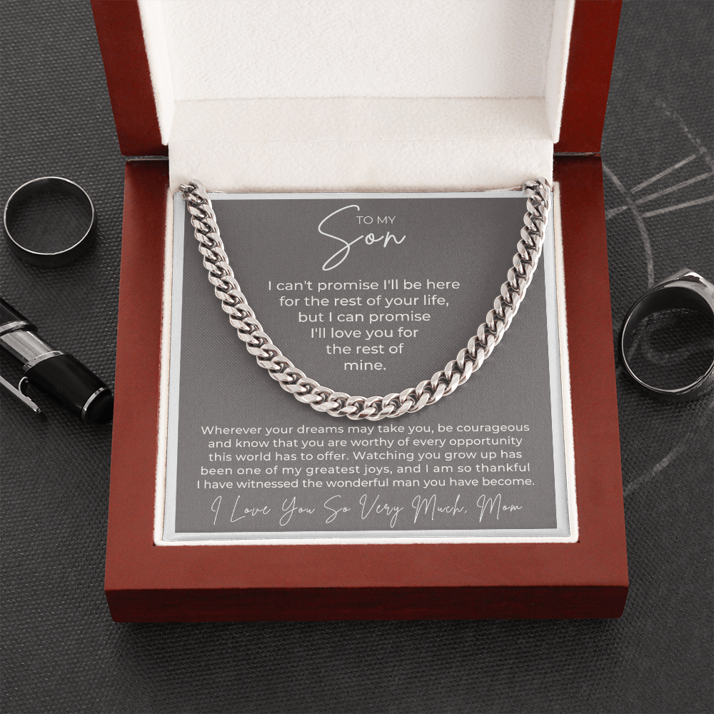 Gift for Adult Son From Mom | Greatest Joys Cuban Link Chain 0595T13