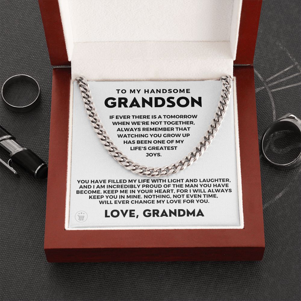 Grandson Gift from Grandma | In Your Heart Cuban Link Chain 0617T2