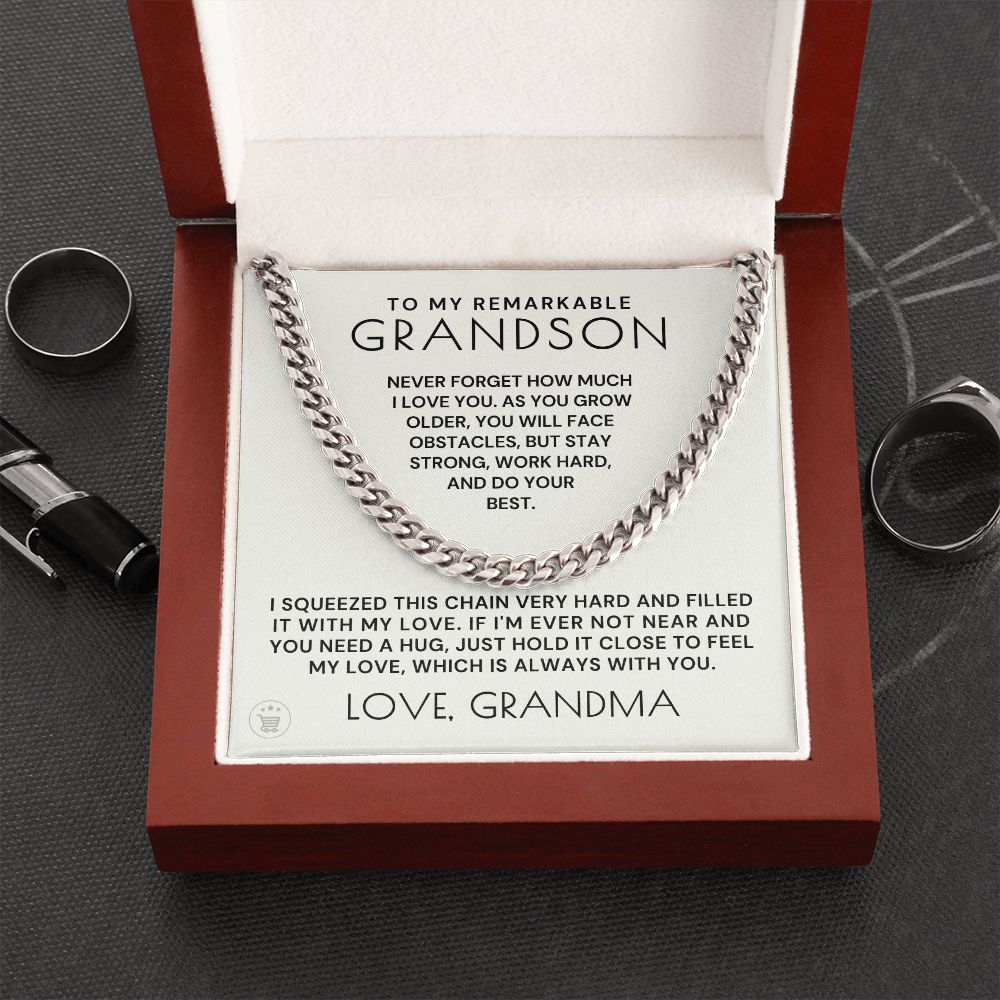 Grandson Gift from Grandma | Best Things Cuban Link Chain 0614T3