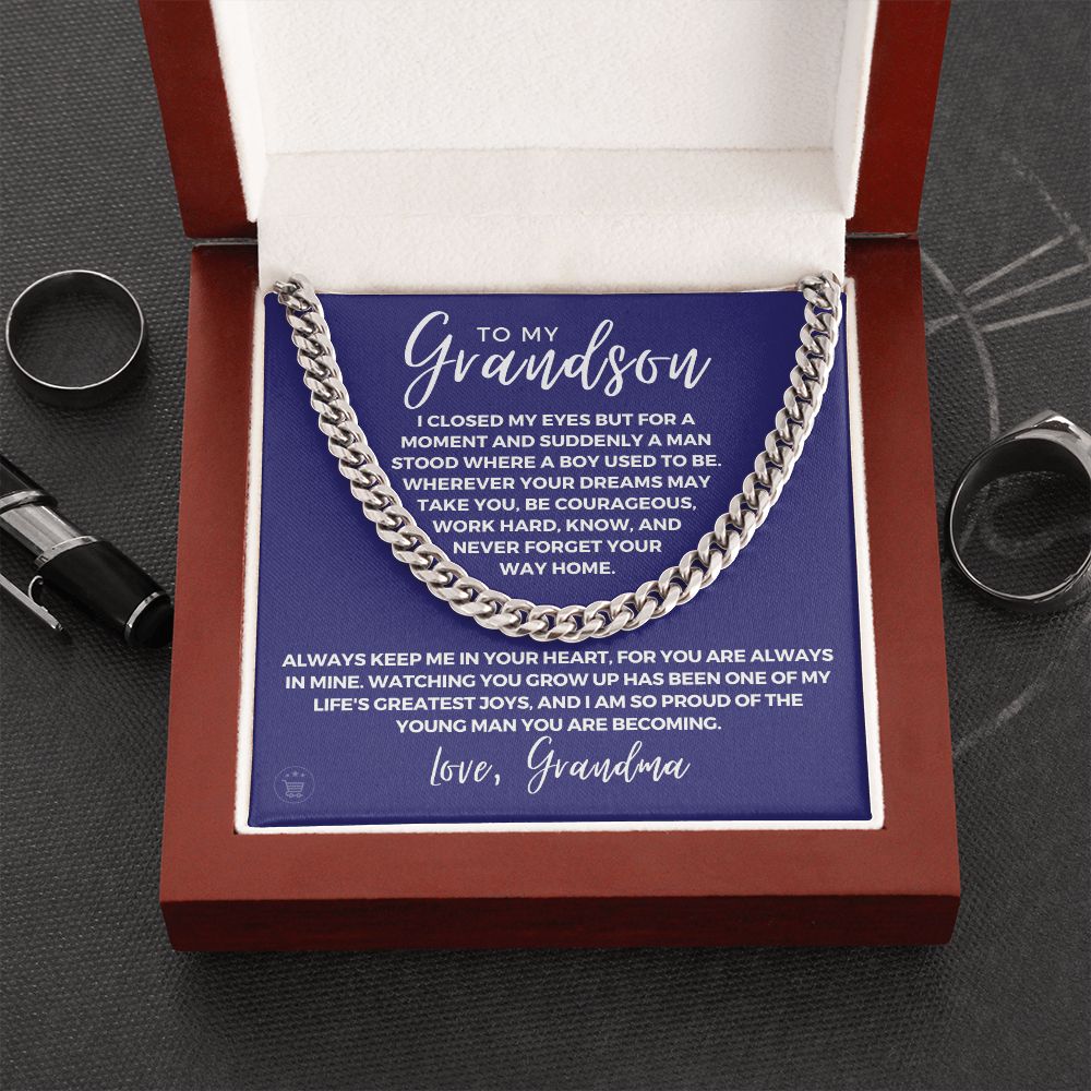 Grandson Gift from Grandma | Your Way Home Cuban Link Chain 0613T6