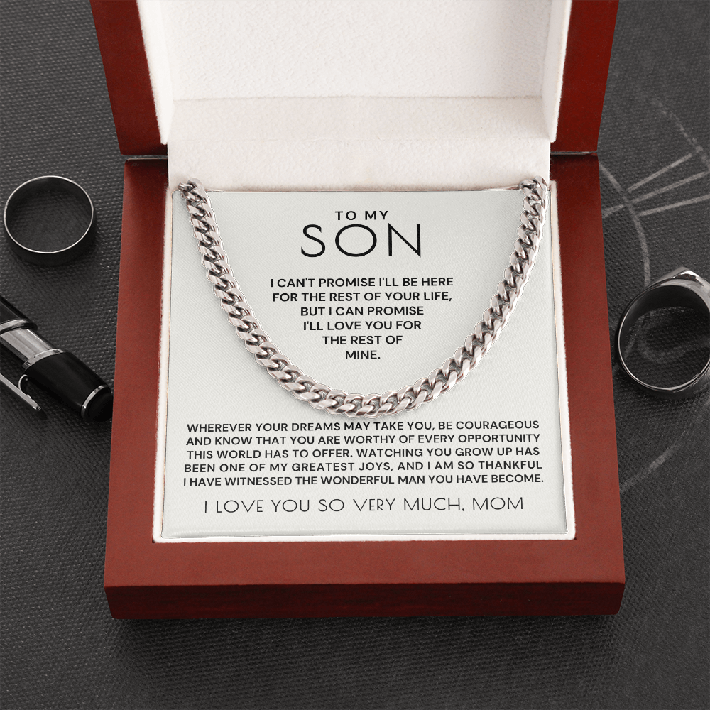 Gift for Adult Son From Mom | Greatest Joys Cuban Link Chain 0595T16