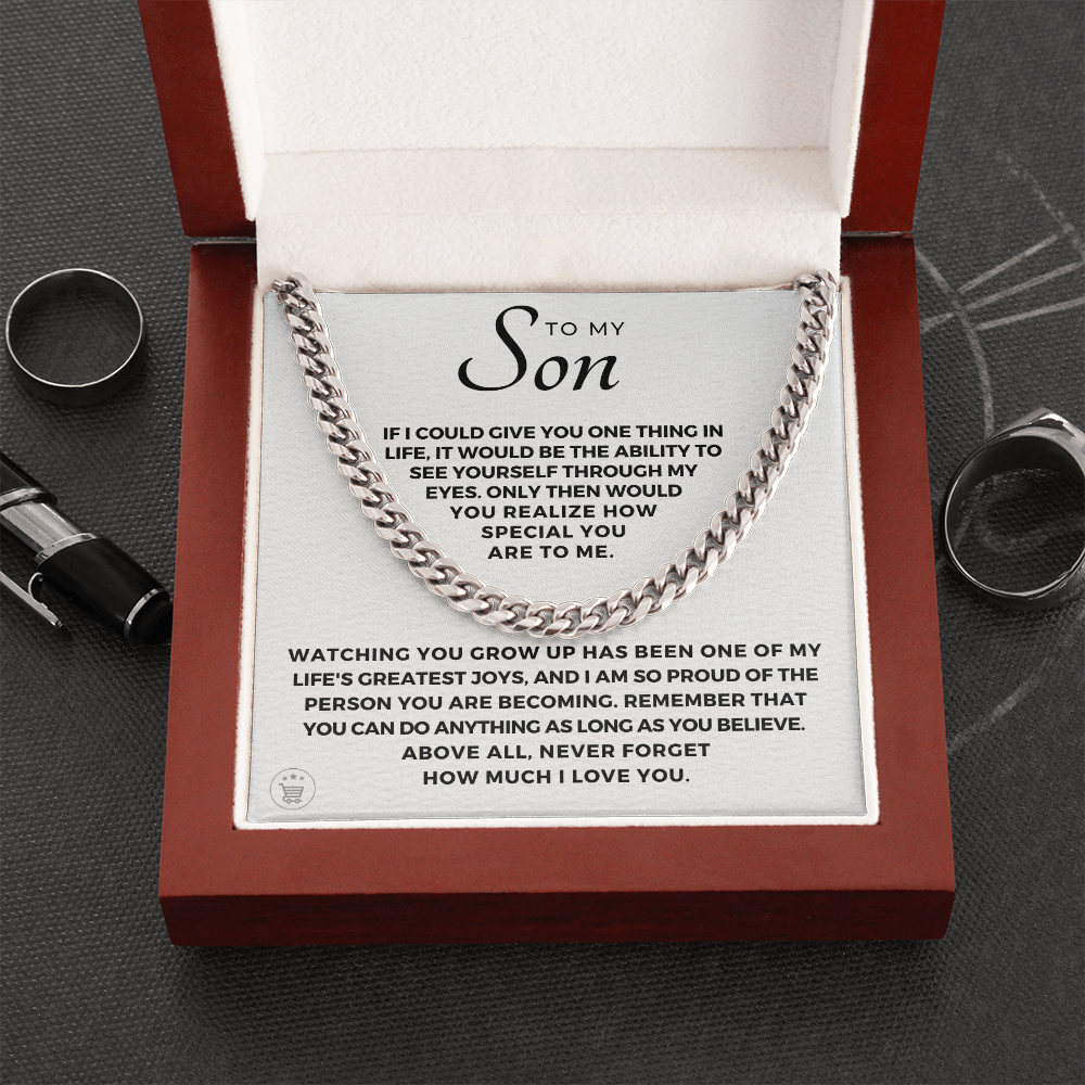 Gift for Adult Son From Mom | Special Cuban Link Chain 0593T1