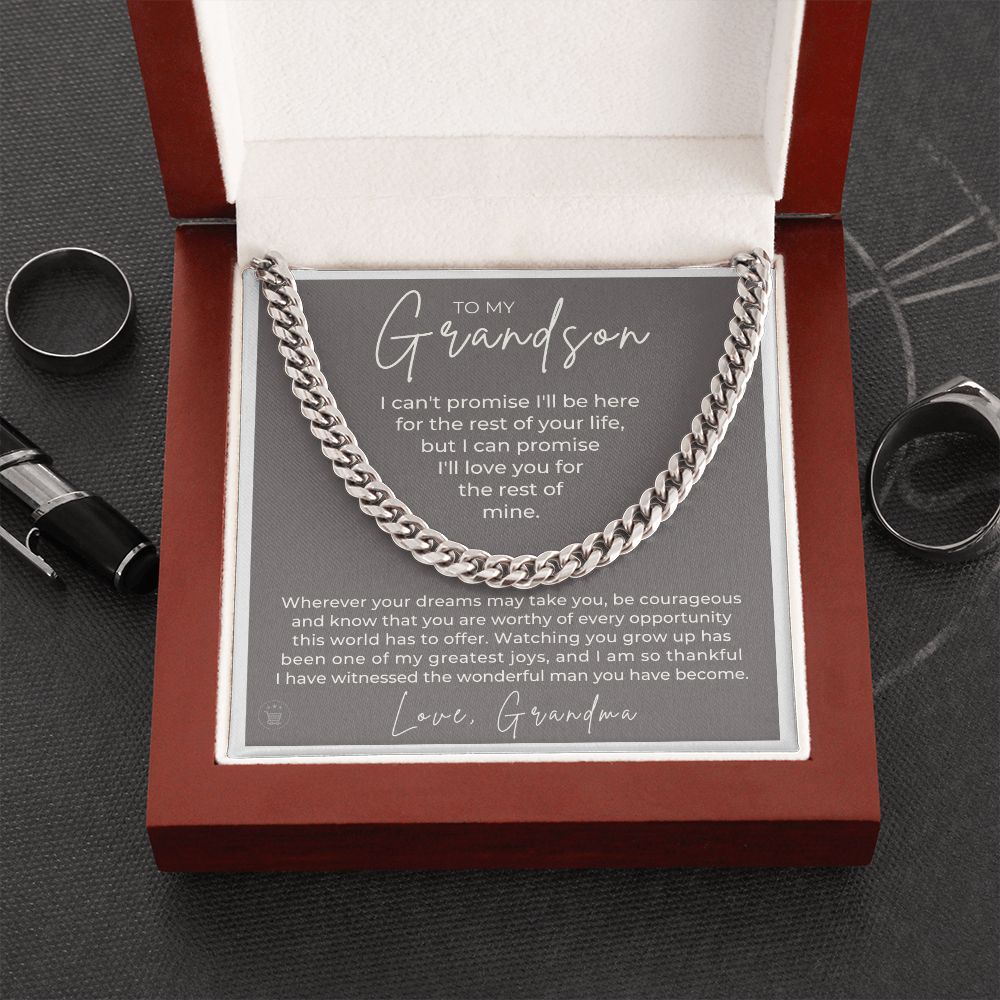 Grandson Gift from Grandma | Greatest Joys Cuban Link Chain 0603T12