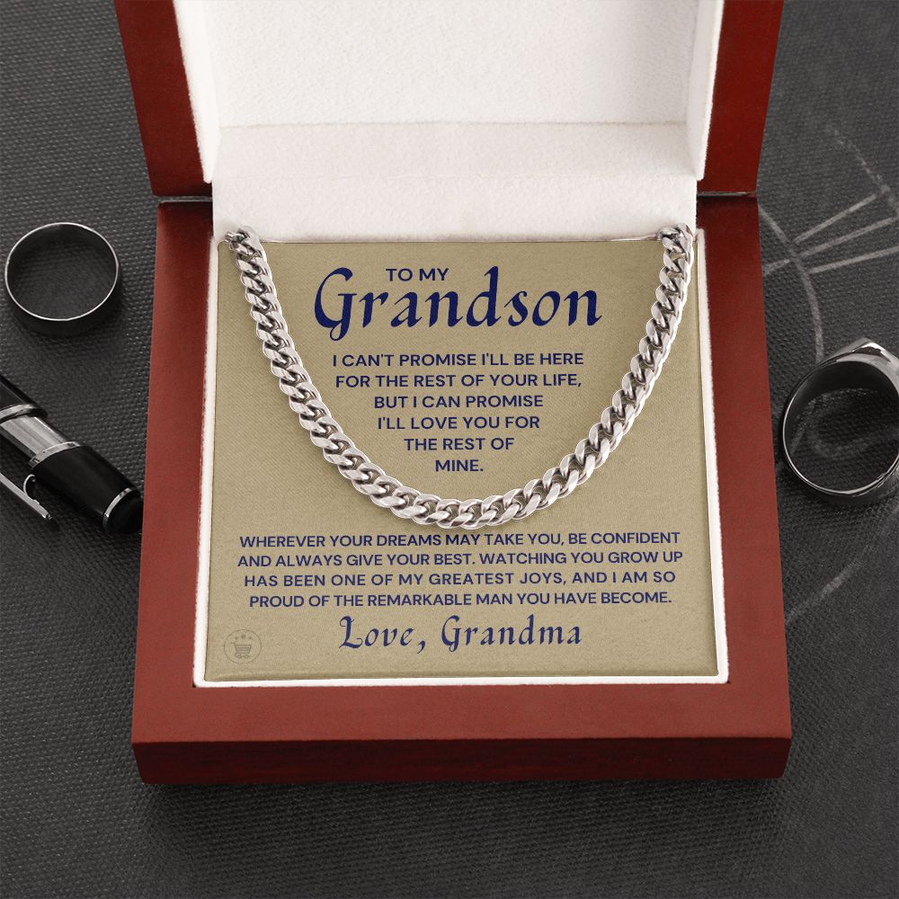 Grandson Gift from Grandma | So Proud Cuban Link Chain 0615T9