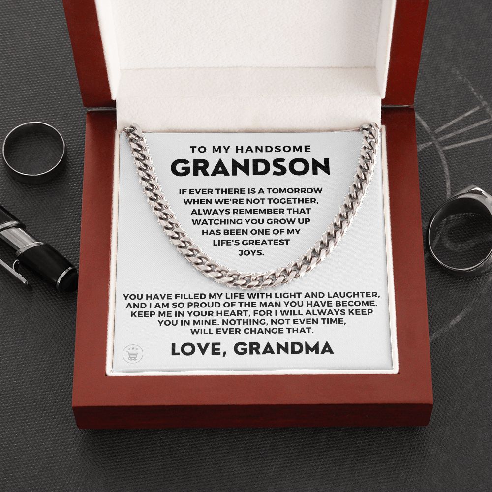 Grandson Gift from Grandma | In Your Heart Cuban Link Chain 0618T2