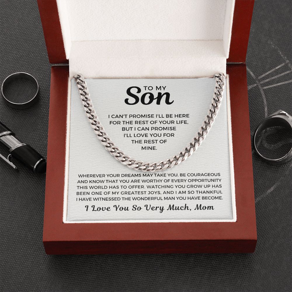 Gift for Adult Son From Mom | Greatest Joys Cuban Link Chain 0595T19