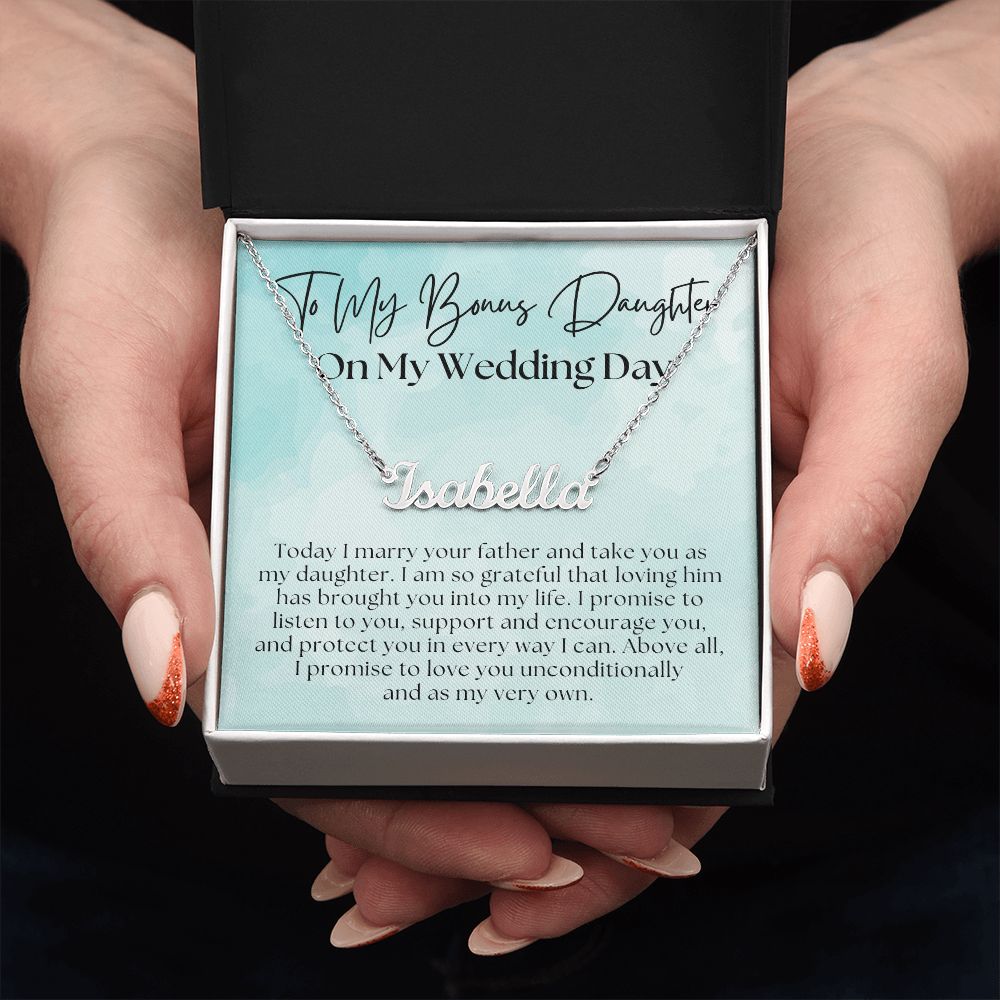 Stepdaughter Wedding Gift | Promise Name Necklace 0551T11N
