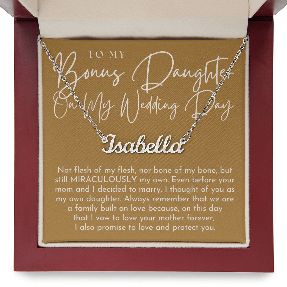 Stepdaughter Wedding Gift | On This Day Name Necklace 0555T3N