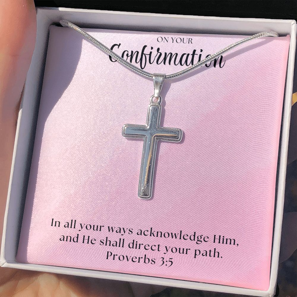 Confirmation Gift For Girl | Your Path Cross Necklace 0814SSCN