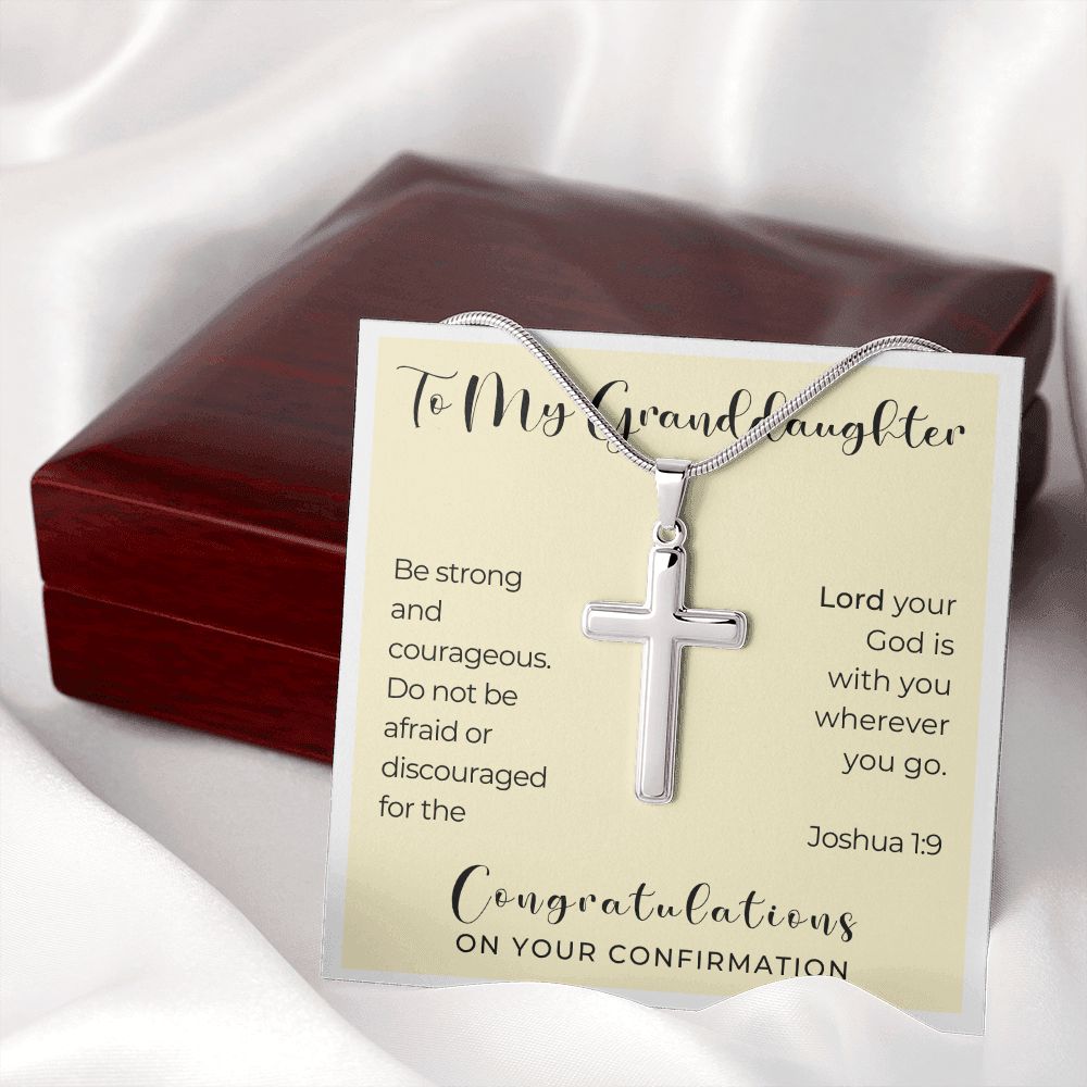 Confirmation Gift For Girl | Be Strong Cross Necklace 0821SSCN