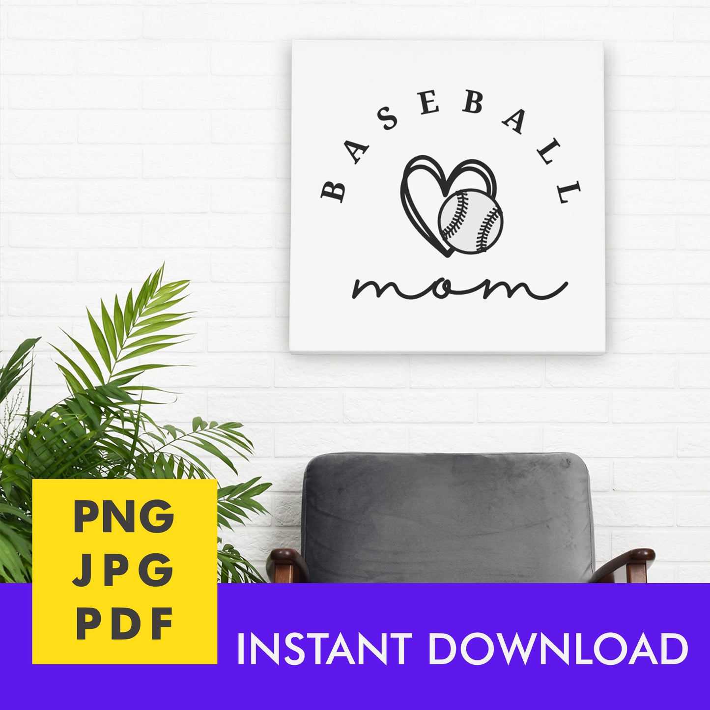 Digital Instant Download - Baseball Mom M06-4