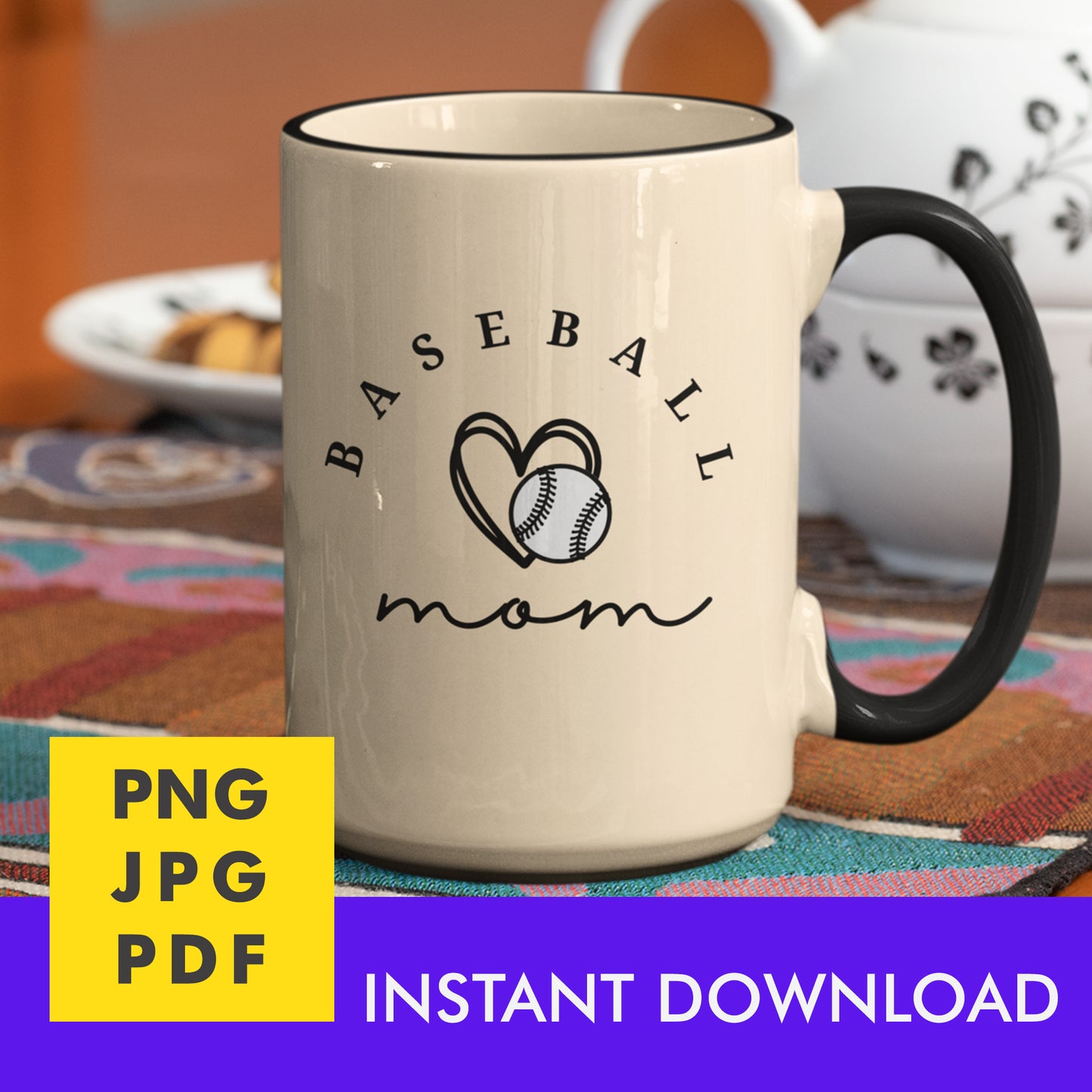 Digital Instant Download - Baseball Mom M06-4