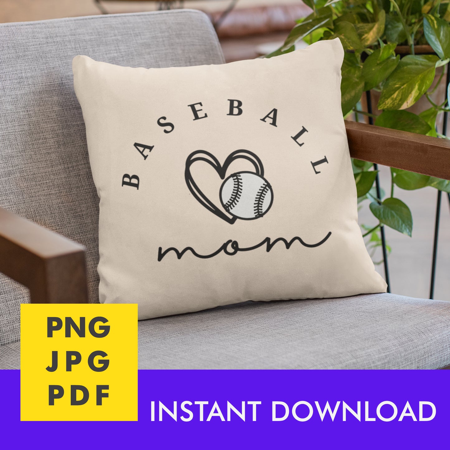 Digital Instant Download - Baseball Mom M06-4